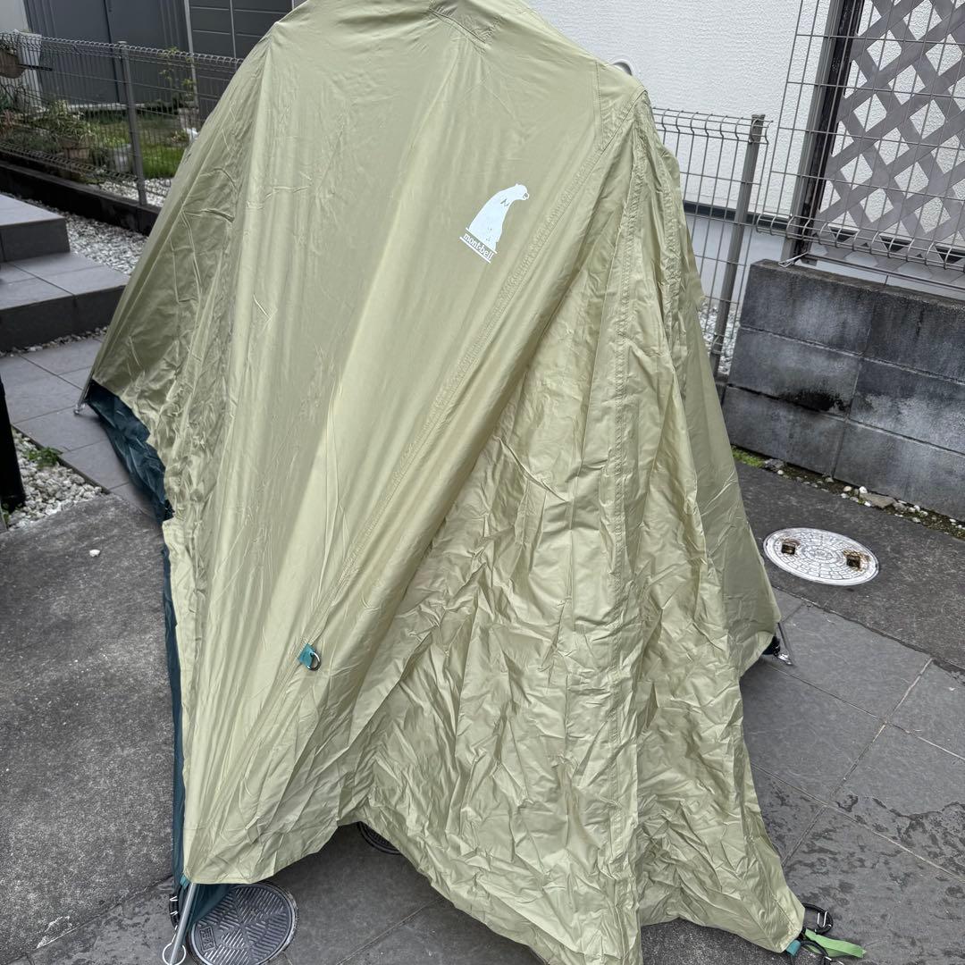 美品モンベル　ムーンライトテント2型アイボリー　純正グランドシート付ゆるキャン