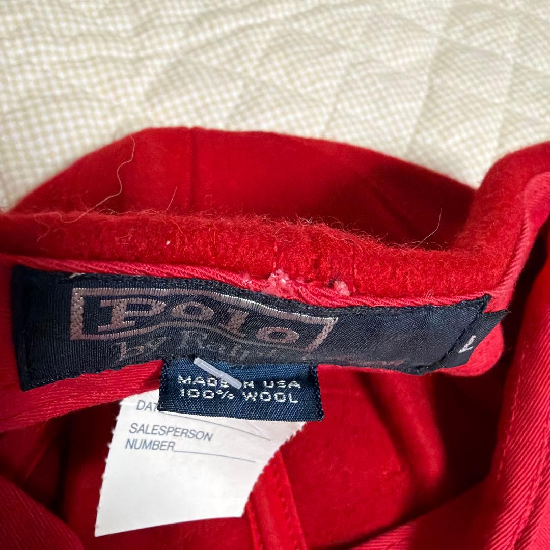 Polo byラルフローレン　赤色 ベースボールキャップ　LヴィンテージUSA製