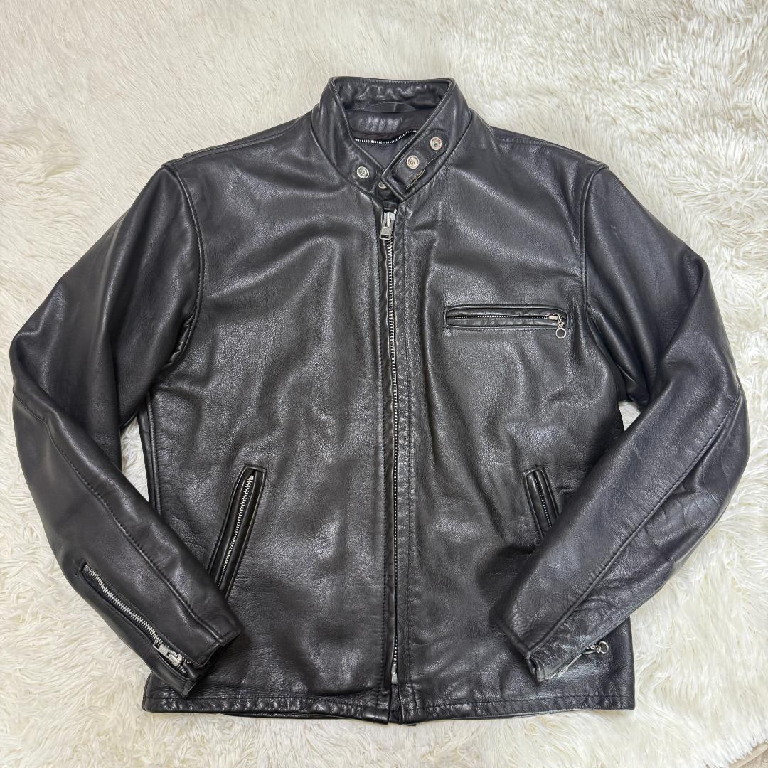 Schott ショット 641 シングルライダース レザー 米国製 40 黒✨