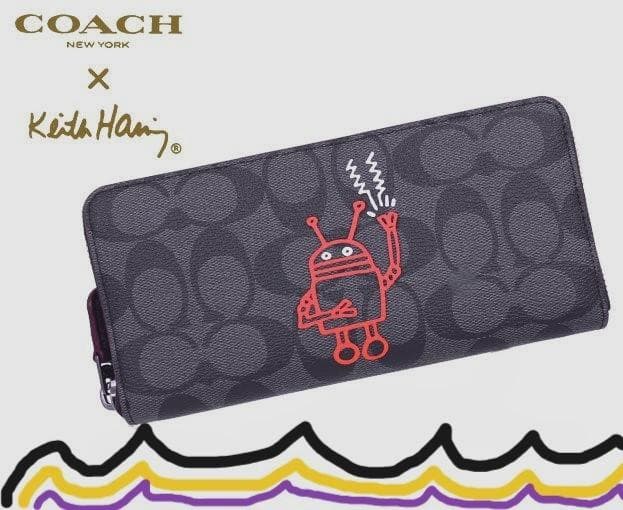 コーチ 長財布 COACH キースへリング コラボ シグネチャー