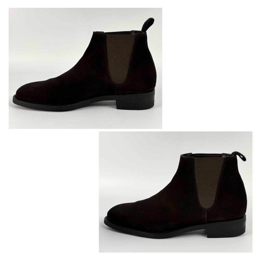 バーニーズニューヨーク サイドゴア ショートブーツ ブラウン スエード 革靴