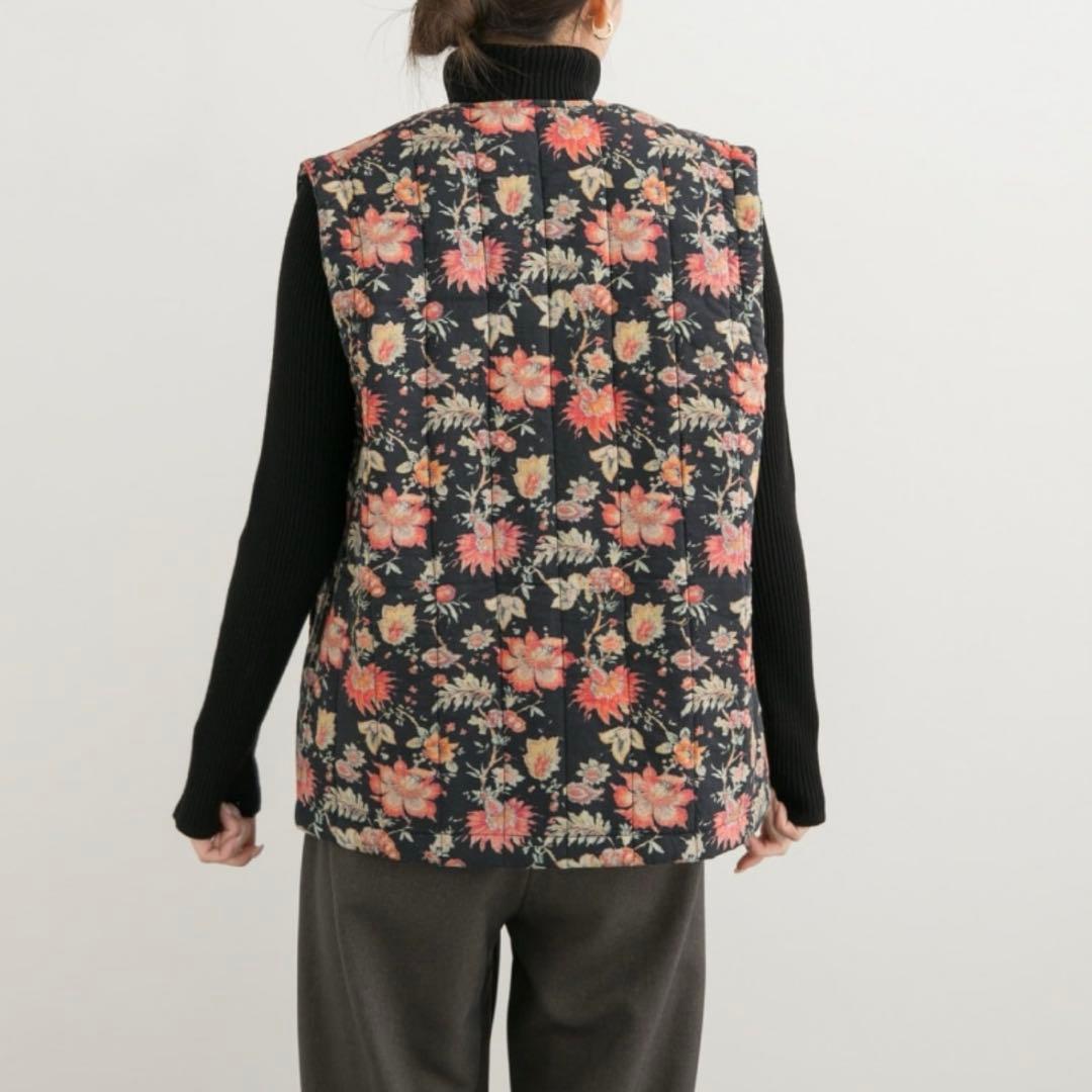 SOIL 60s FLOWER VNECK VEST キルト　中綿ベスト　ソイル