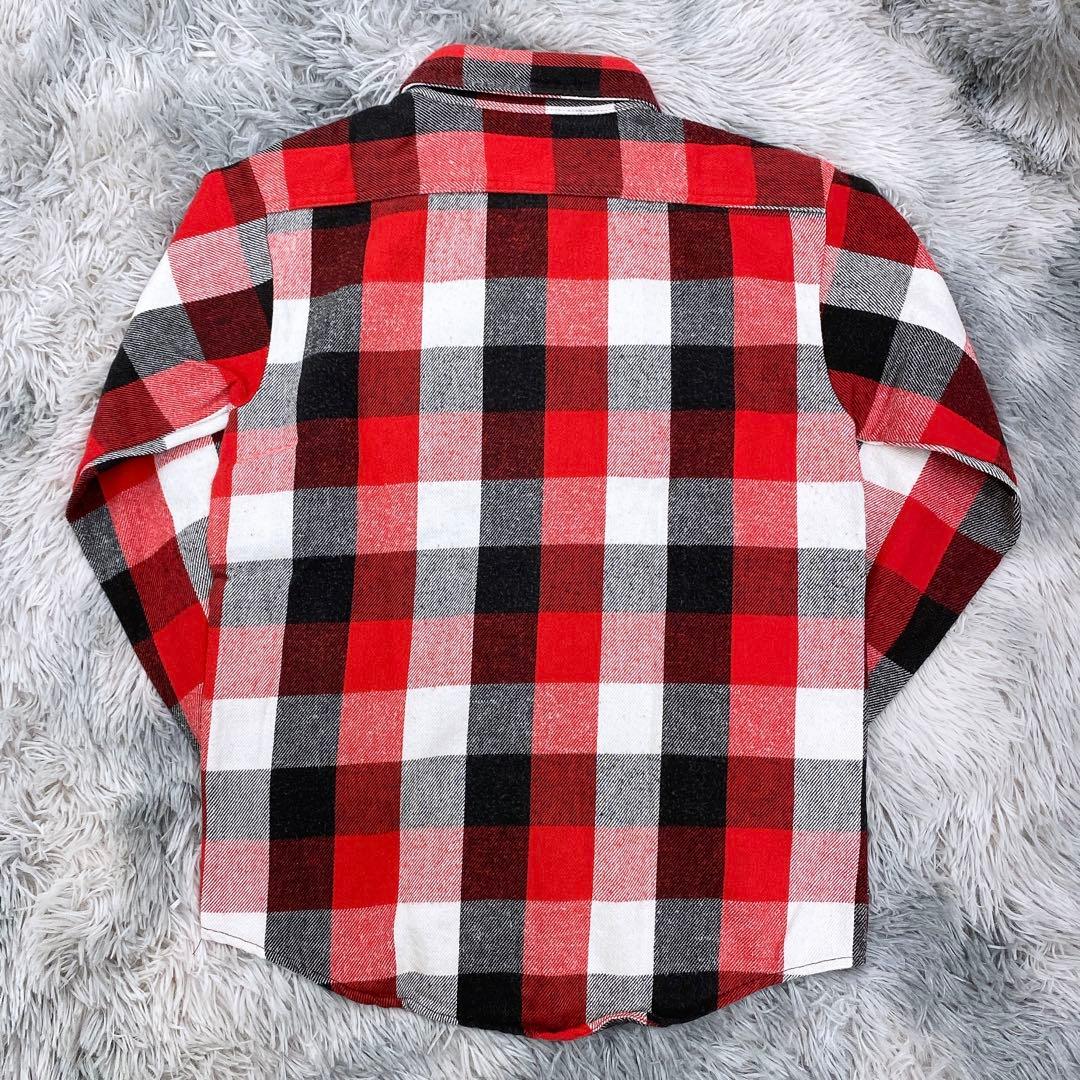 80s FIVEBROTHER ネルシャツ 赤×黒×白 USA製　XL