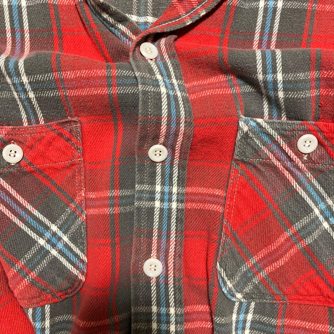 ベルベルジン購入‼️早い者勝ち‼️好配色BIG MAC ネルシャツ レッド/グレー