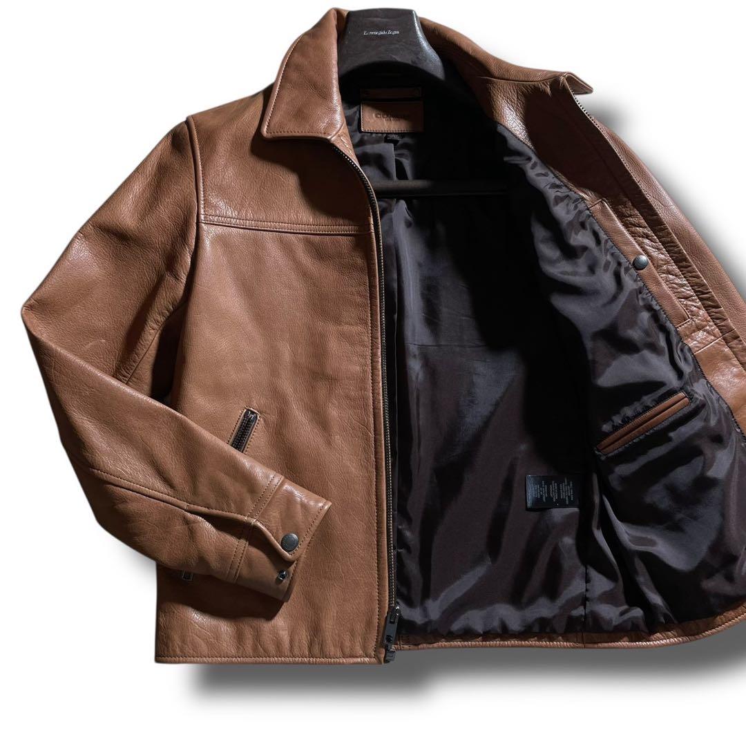 【極美品】COACH コーチ レザージャケット 牛革 本革 ブラウン Sサイズ