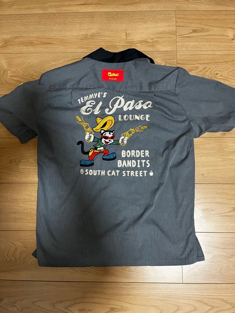 ピンクドラゴン　クリームソーダ　ティミー　ボーリングシャツ　グレー