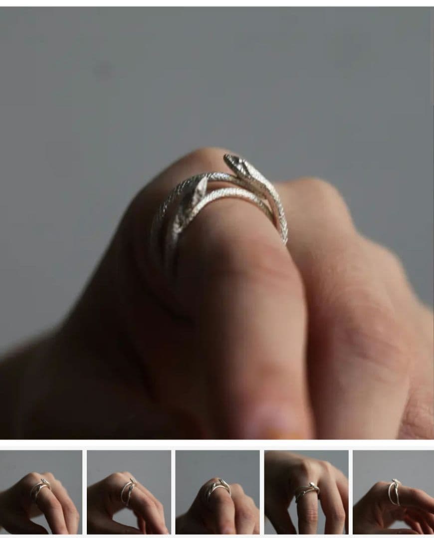 ELCAMI エルカミ 13号 蛇2連リング(SILVER)