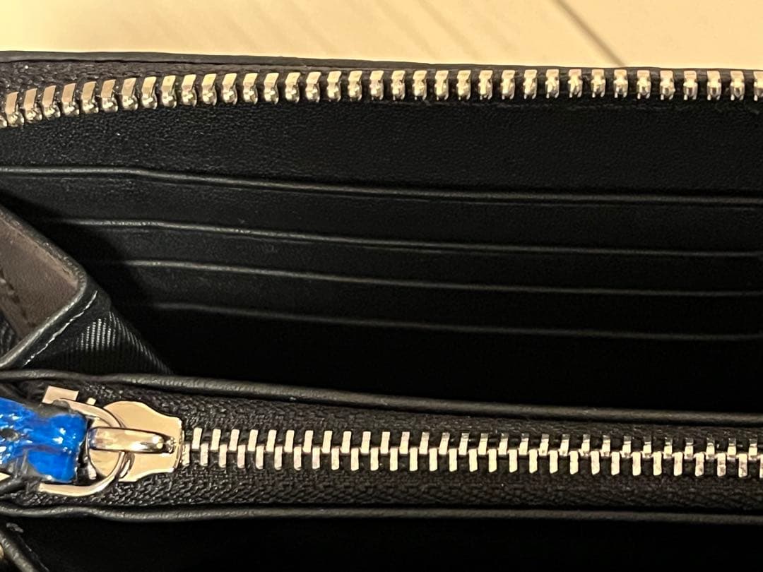 神秘の青 一枚革 クロコダイル 長財布 目地染め