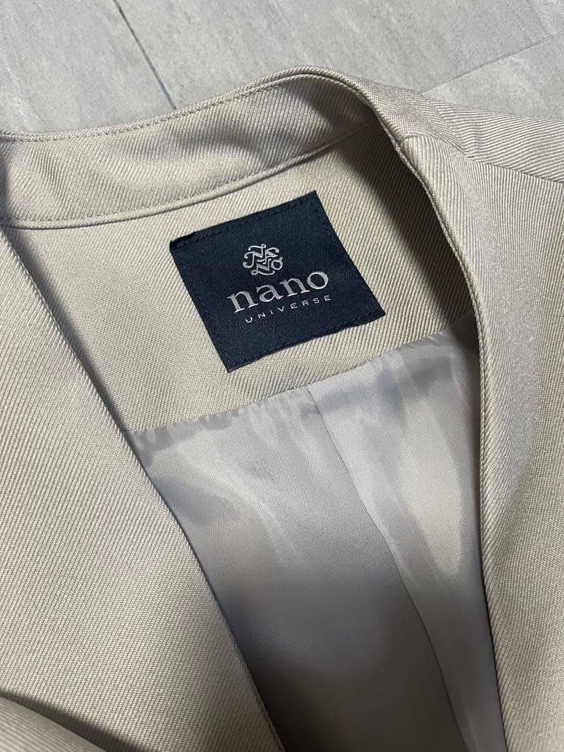ナノユニバース　ノーカラージャケット　パンツ　セットアップ