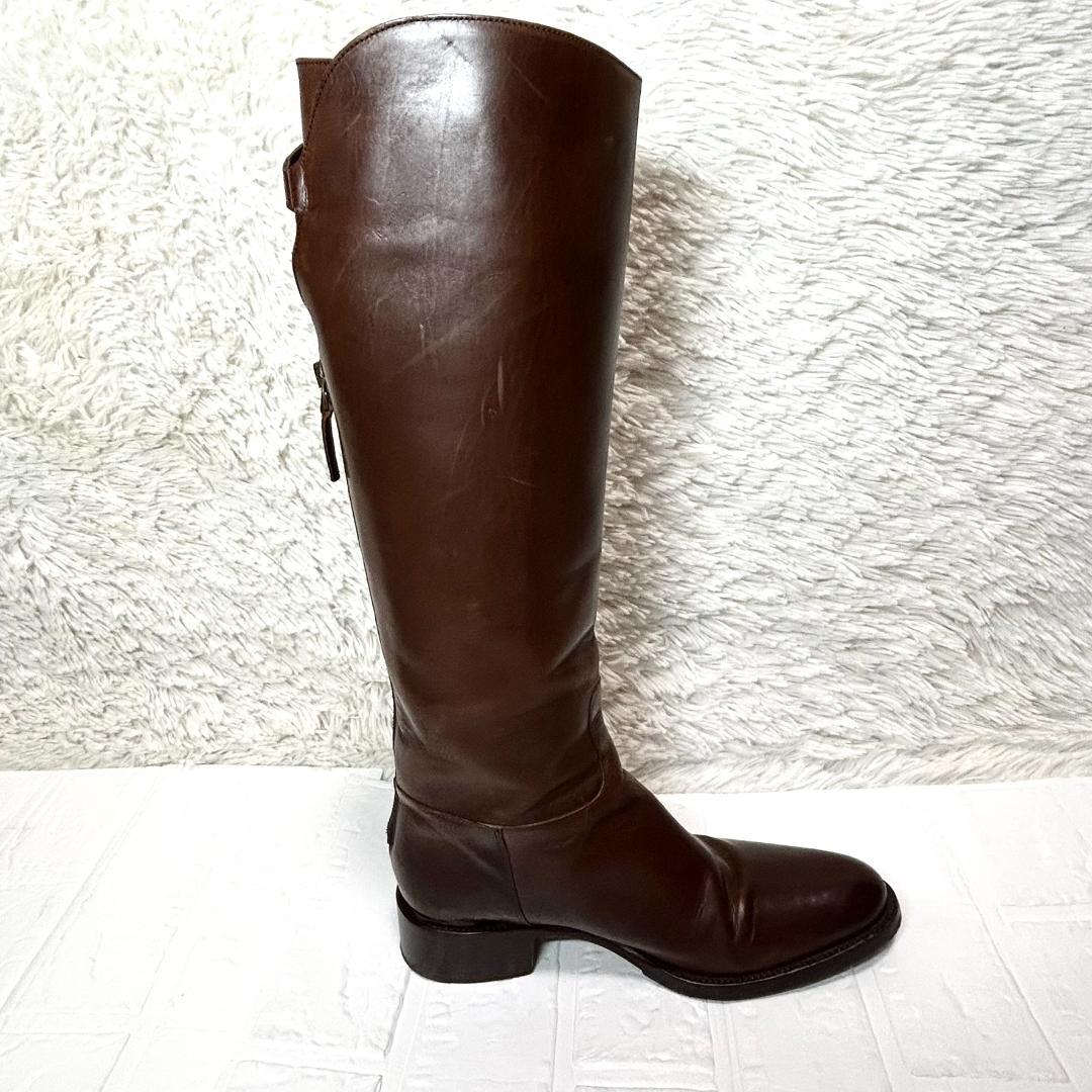 SARTORE　サルトル　乗馬ブーツ　ブラウン　プレーントゥ　23.5 イタリア