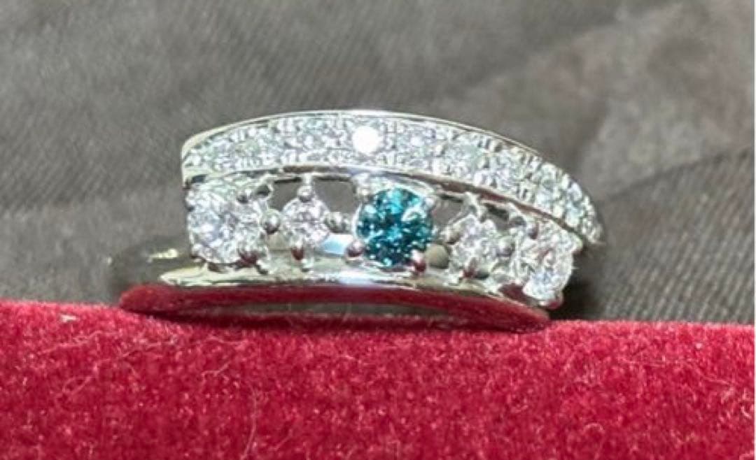 PT900 トリートブルー ダイヤモンド リング 12号