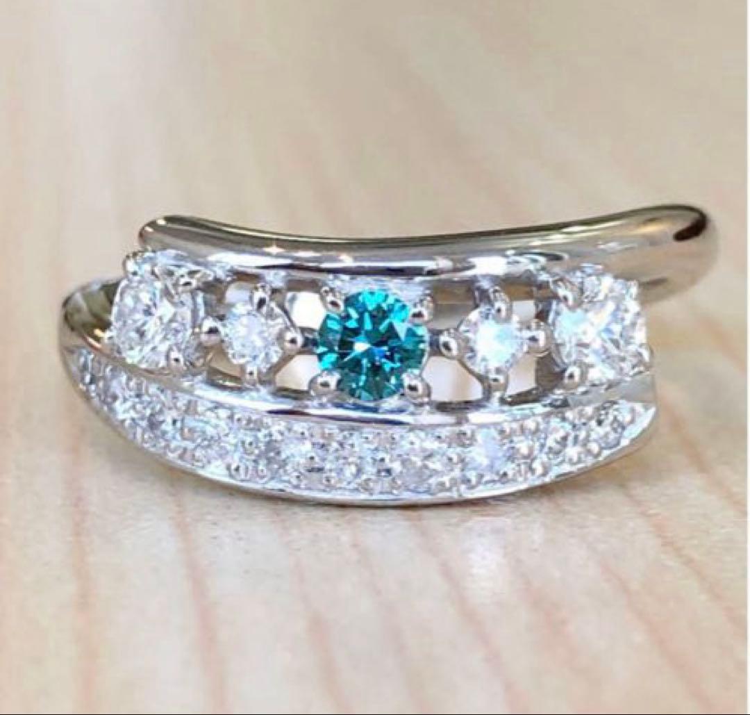 PT900 トリートブルー ダイヤモンド リング 12号