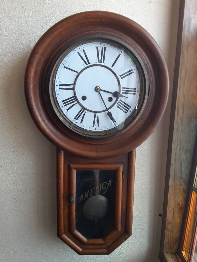 大きな古時計、USAアンソニア柱時計、調整済み、動作品