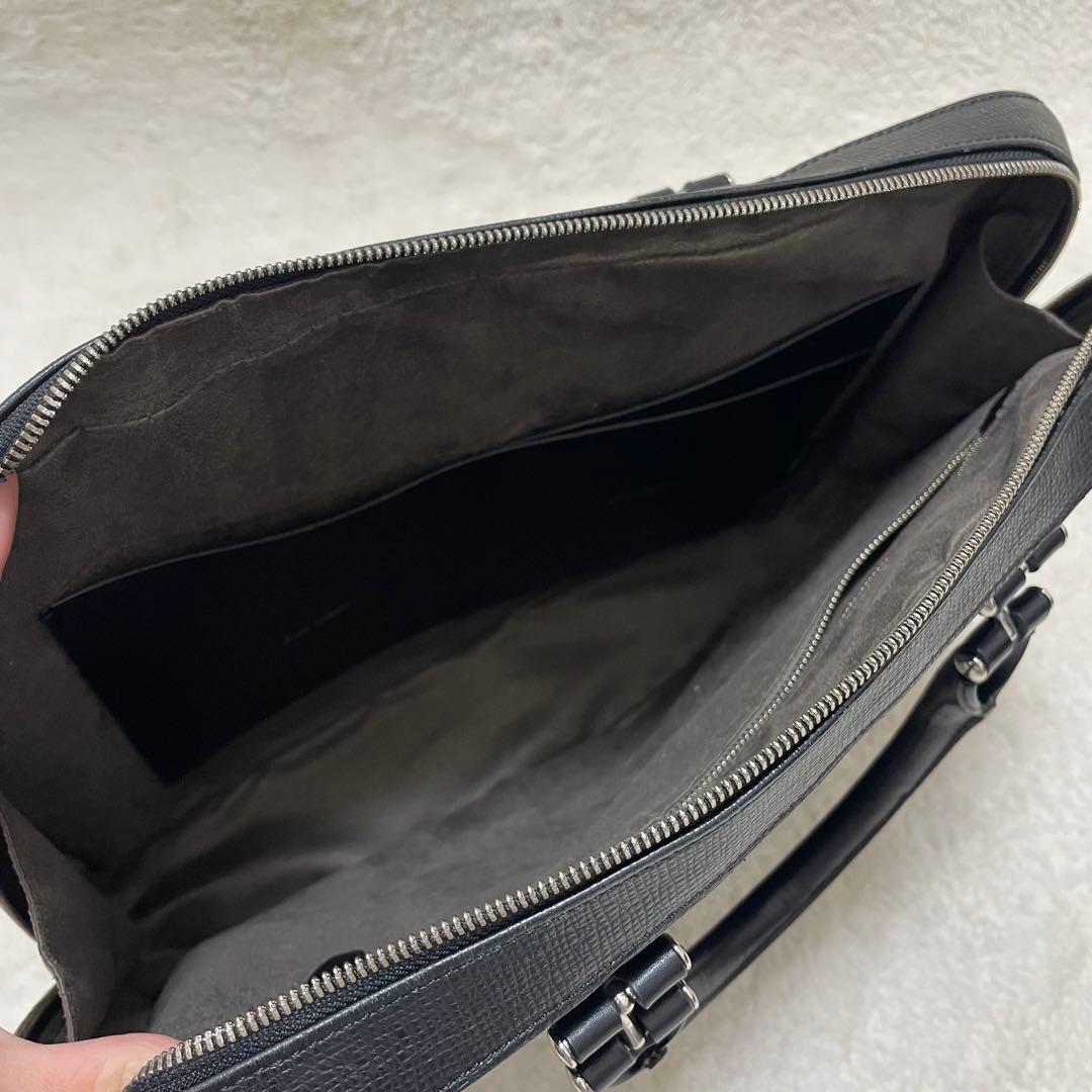 【美品】ペッレモルビダ マーレ ビジネスバッグ ブリーフケース ブラック レザー