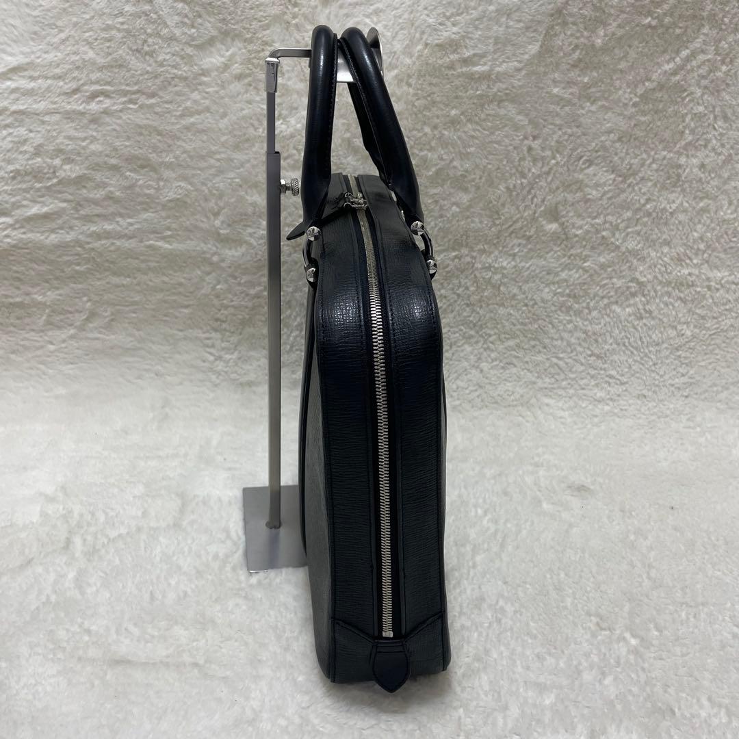 【美品】ペッレモルビダ マーレ ビジネスバッグ ブリーフケース ブラック レザー