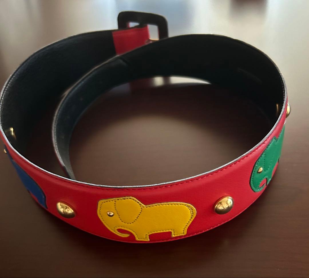 GIVENCHY ジバンシー　ベルト　ヴィンテージ　赤　ゾウ　フランス製　希少