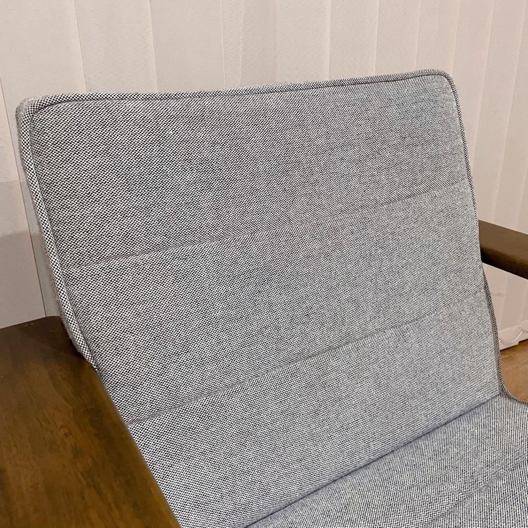 カリモク Kチェア ワイドアーム 1人掛け　ソファ　ビンテージ　グレー