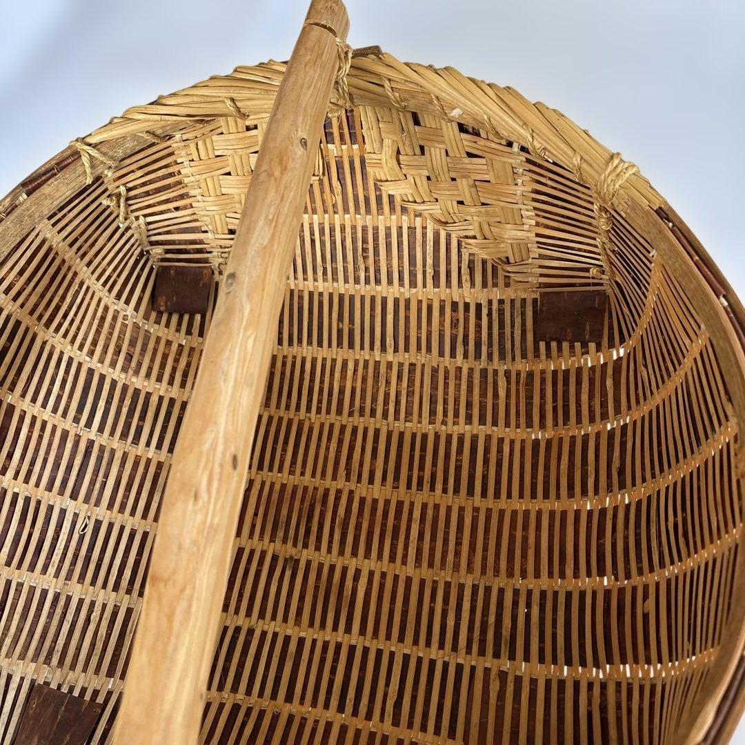 竹製籠　竹製円形 直径約40cm