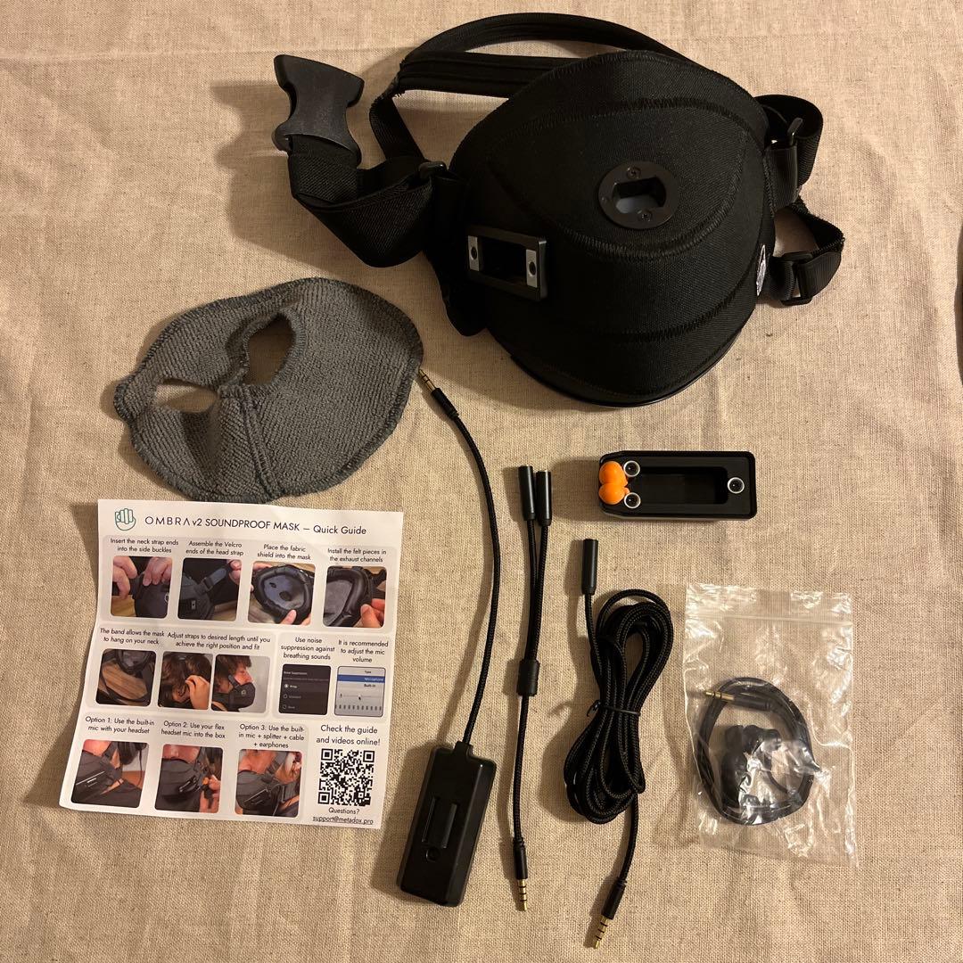 Ombra v2 防音マスク　M-Lサイズ　左耳マイクポート