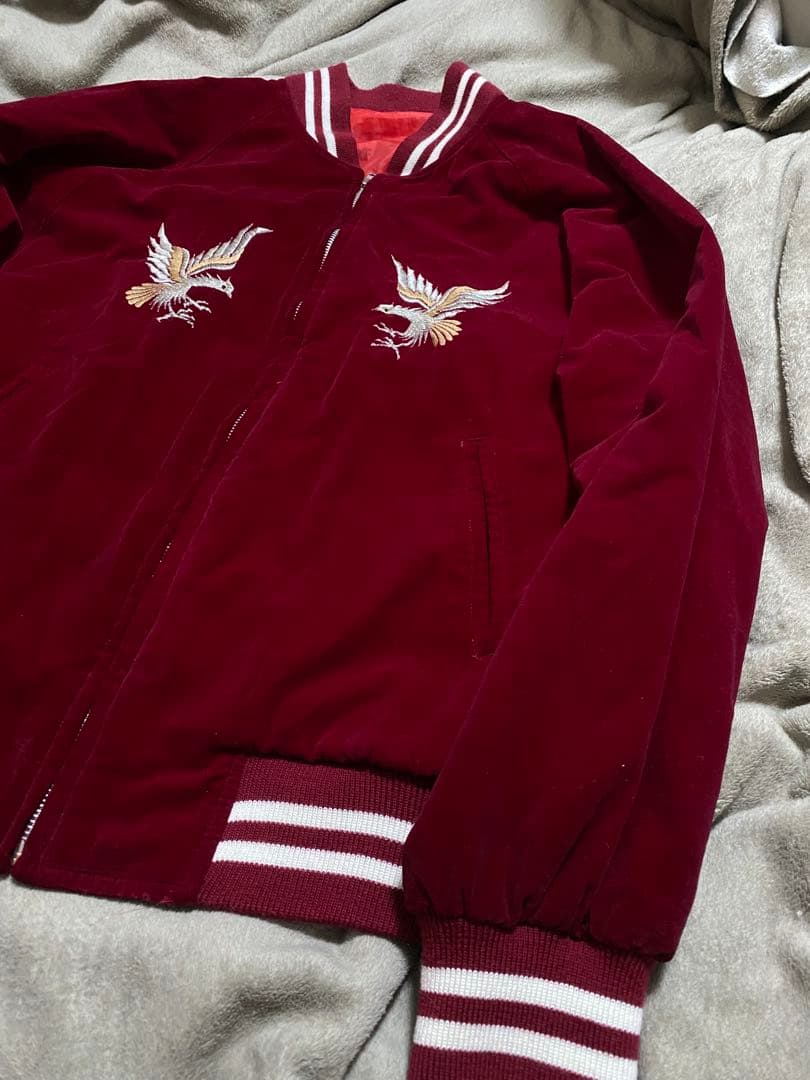 90s 日本製 別珍　スカジャン　ワシ　限定版 Unisex Vintage