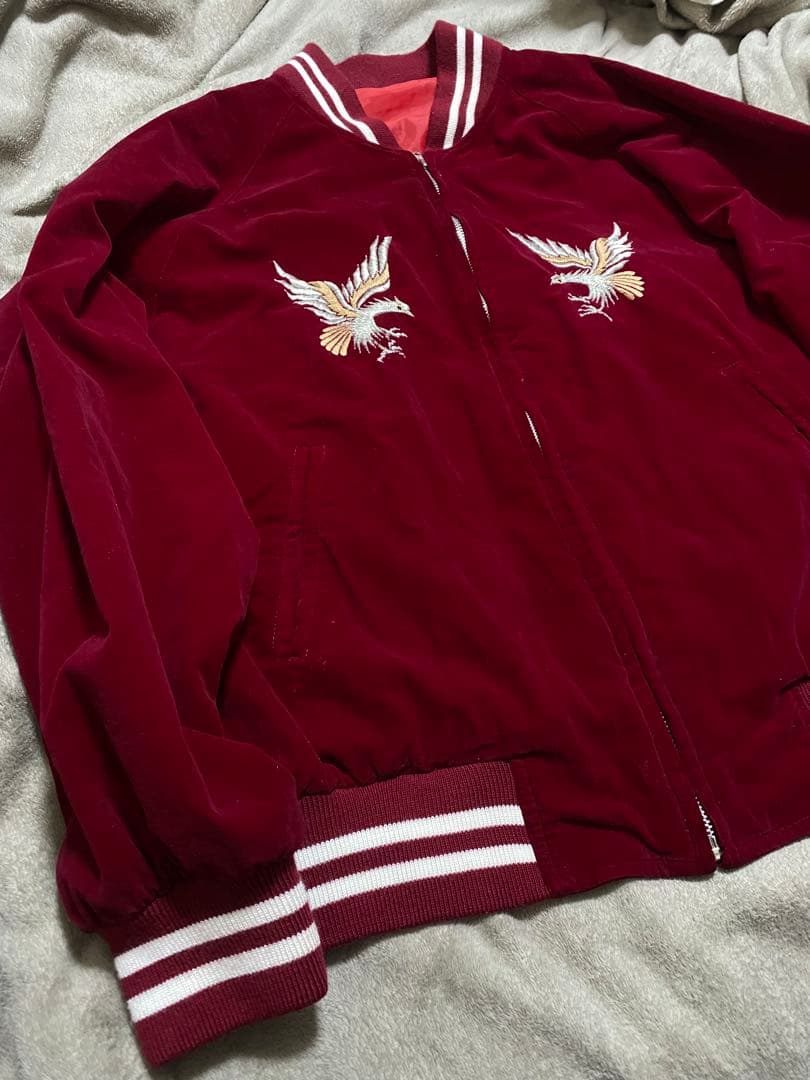 90s 日本製 別珍　スカジャン　ワシ　限定版 Unisex Vintage