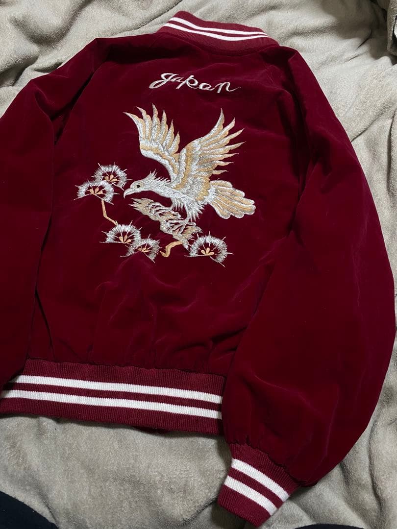 90s 日本製 別珍　スカジャン　ワシ　限定版 Unisex Vintage