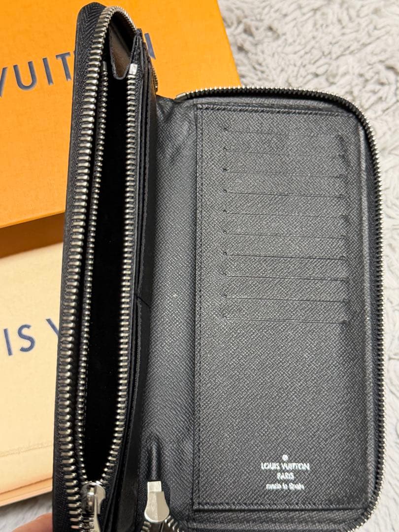 【美品】ルイヴィトン ダミエ ジッピーウォレット ヴェルティカル 長財布 黒