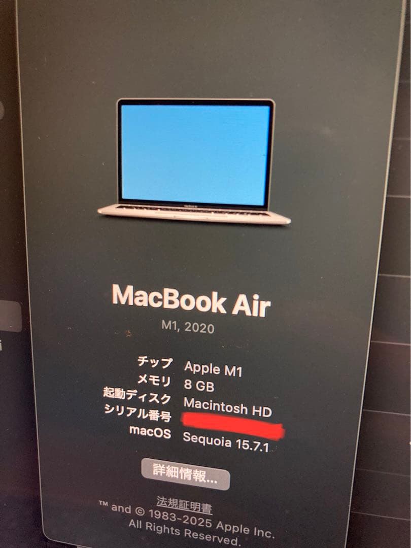 MacBook本体 Macbook Air M1 8GB 256GB MGN93J/A