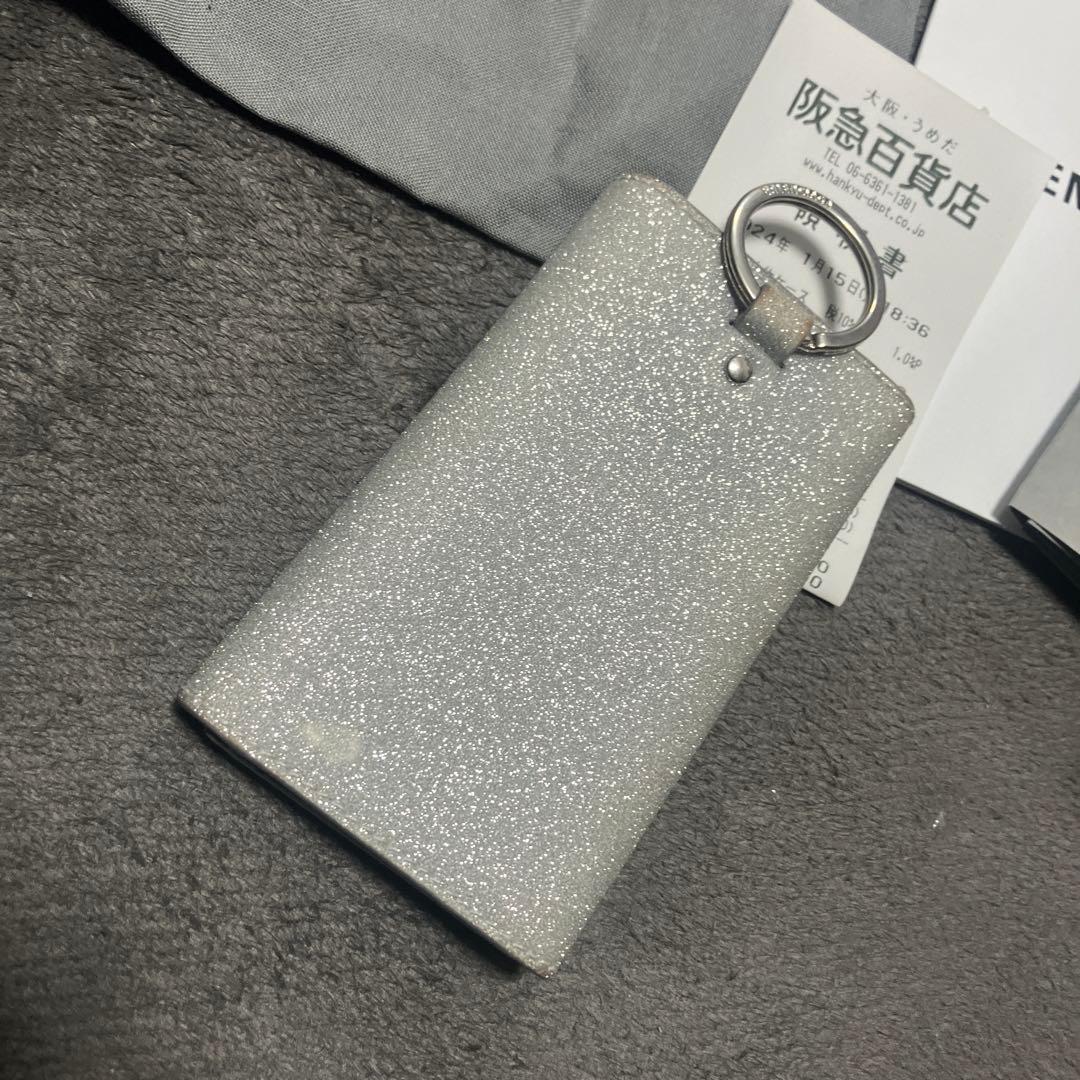 バレンシアガ　ラメ　グリッター　キラキラ　銀　キーケース　キーリング鍵 0705