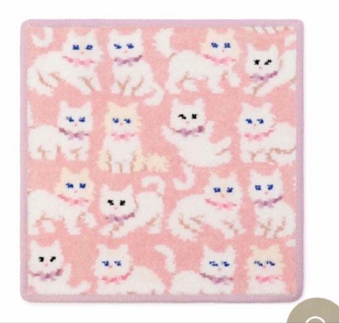 フェイラー　モフモフネコチャン　L字ポーチ&ハンカチ&しおり