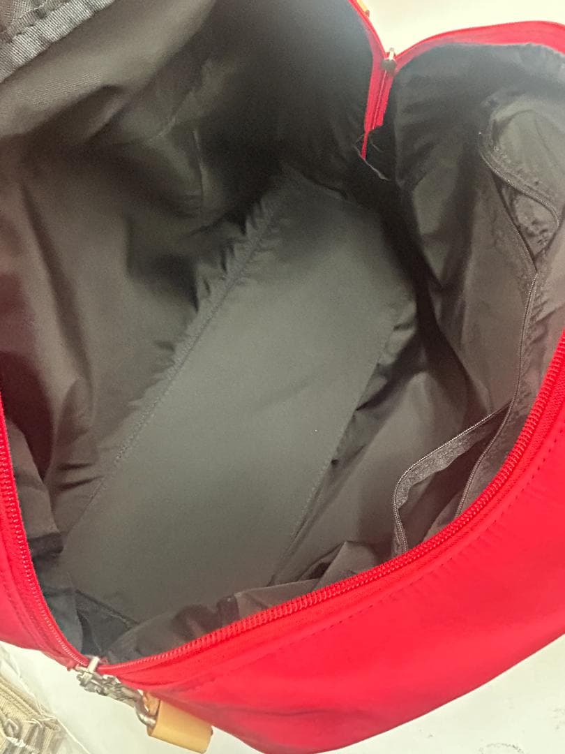 BURBERRY バーバリー ボストンバッグ ナイロン レザー 赤 ベージュ