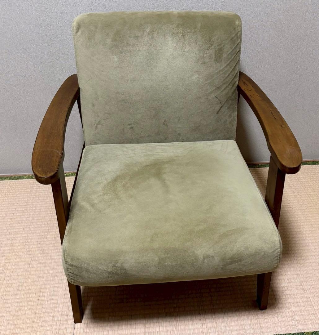 NOCE ソファ 北欧 レトロ 木製 モケットソファ 1人 中古 アンティーク