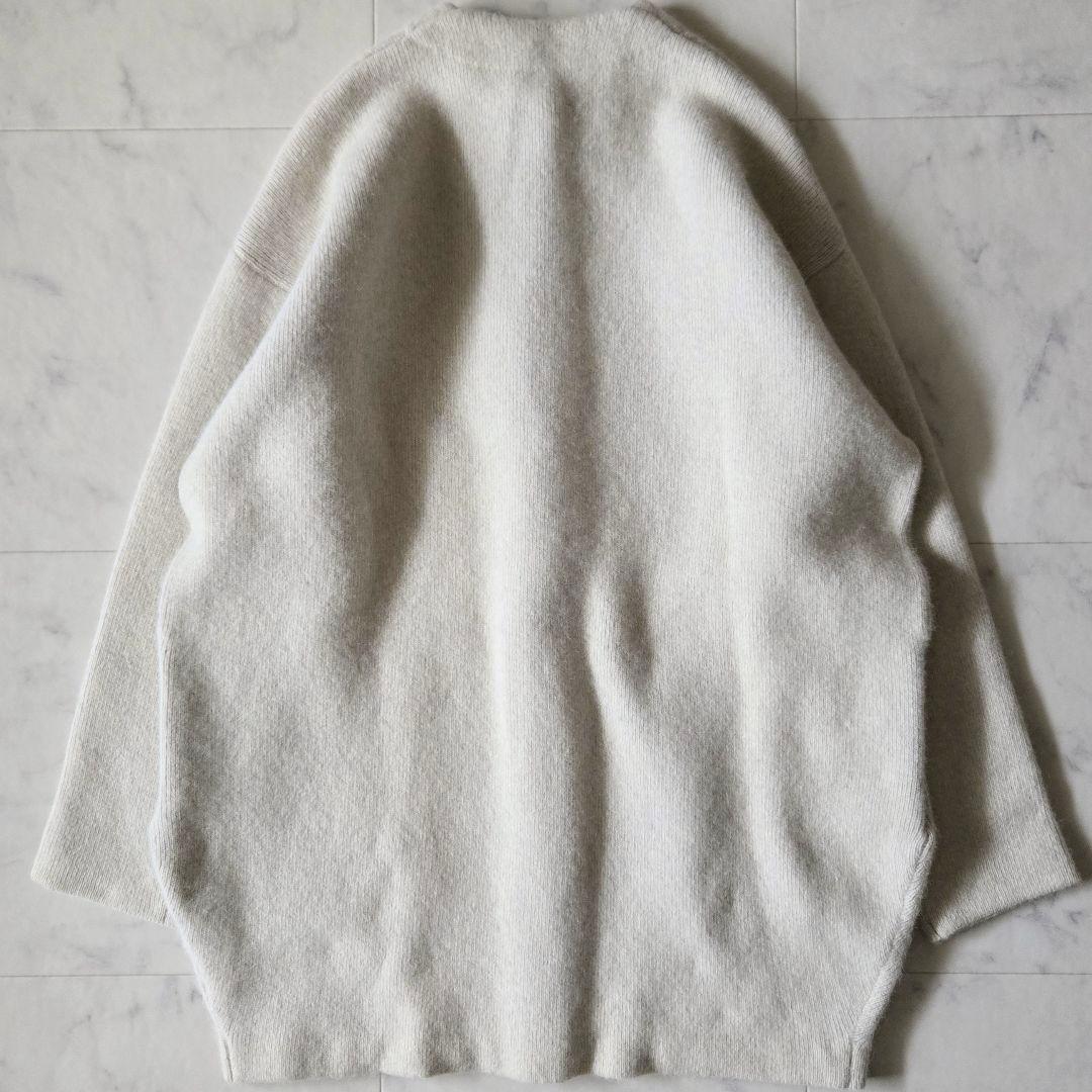 美品✨エレンディーク　ラクーンミックスダブルカーディガン　アイボリー　パープル