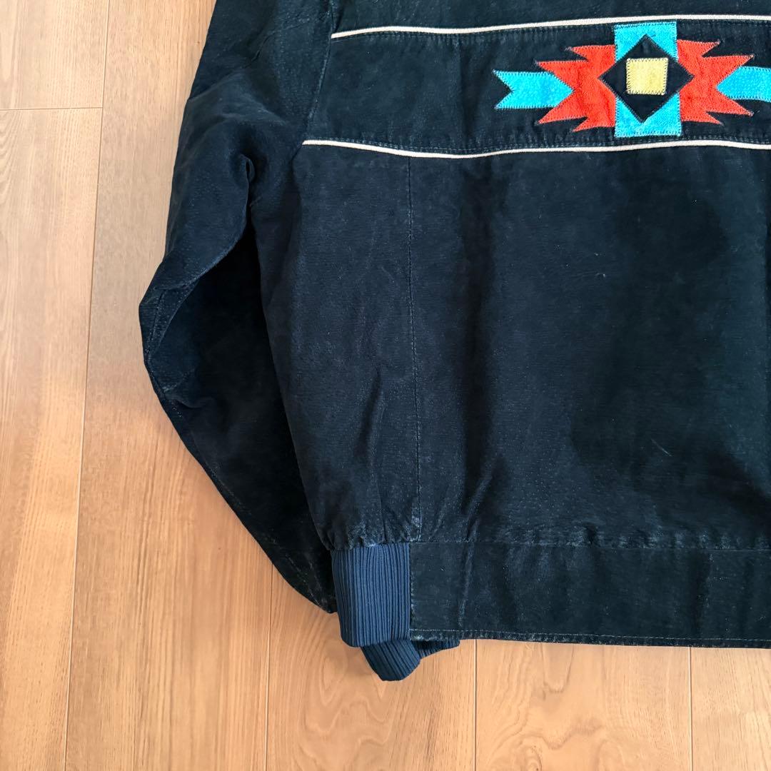 黒◎ PIONEER WEAR スエード レザージャケット ブラック USA