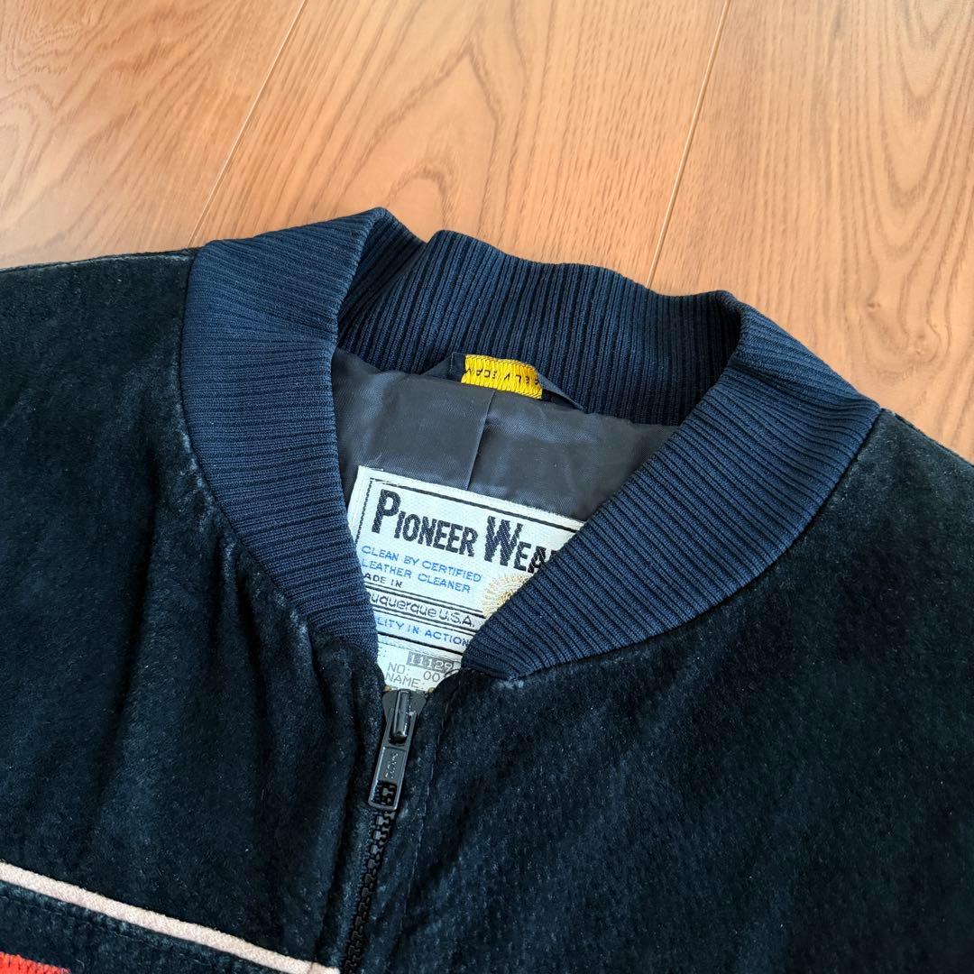 黒◎ PIONEER WEAR スエード レザージャケット ブラック USA
