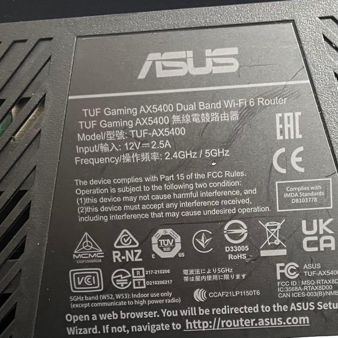 ASUS TUF-AX5400 タフゲーミング　Wi-Fiルーター