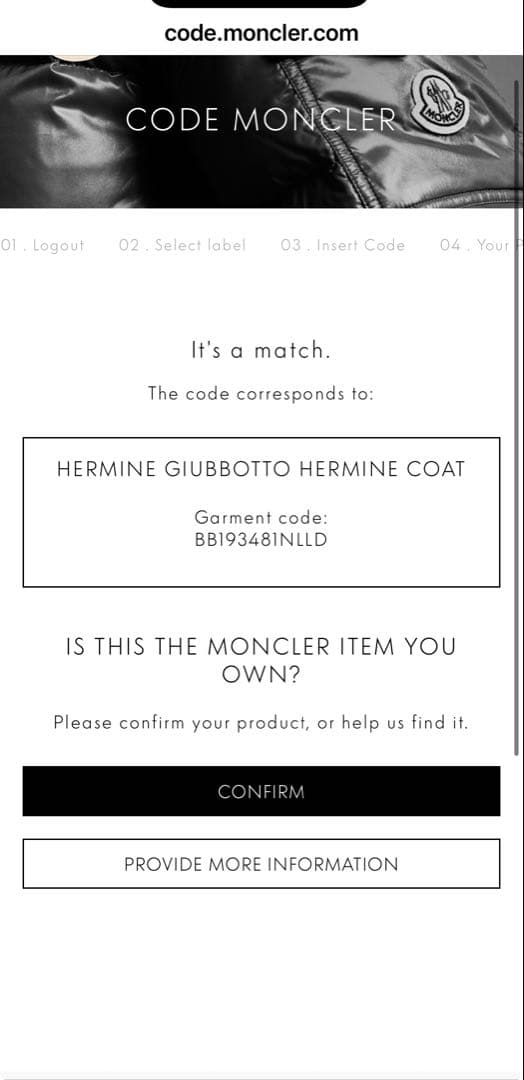 美品 MONCLER モンクレール HERMINE ブラック ダウンジャケット