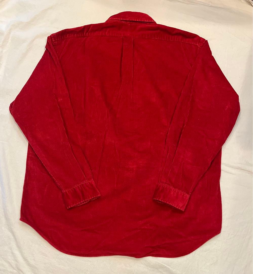 90s ラルフローレン ポロベア コーデュロイシャツ 太畝 XL
