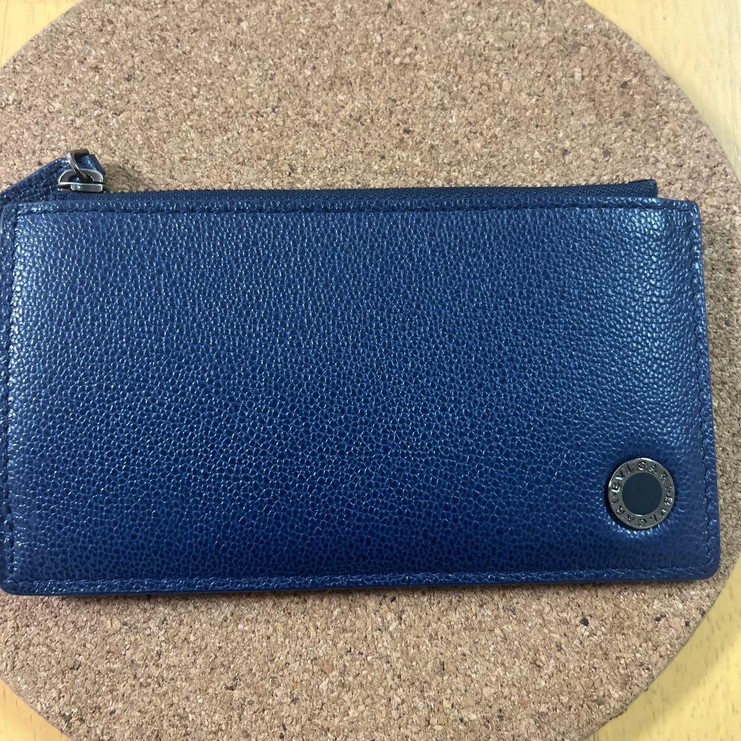 BVLGARI ネイビー カード、小銭、財布
