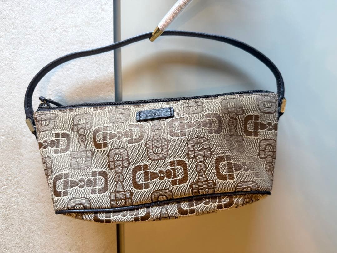 【美品】グッチ アクセサリーポーチ ミニバッグ GG キャンバス