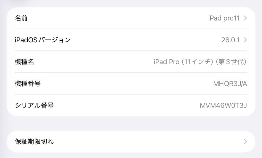 iPad Pro 11 (M1)第3世代 128GB Wi-FI