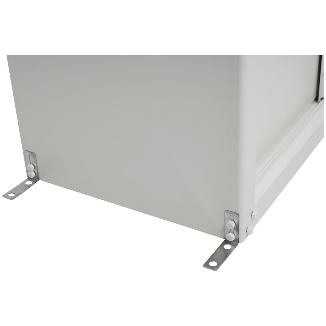 ホワイト エアコン室外機カバー 収納庫 鍵付き 日よけ 棚 収納