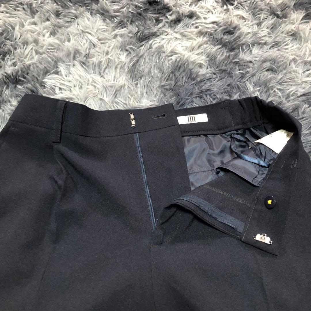 スーツセレクト【LL】パンツスーツ セットアップ ノーカラー ネイビー