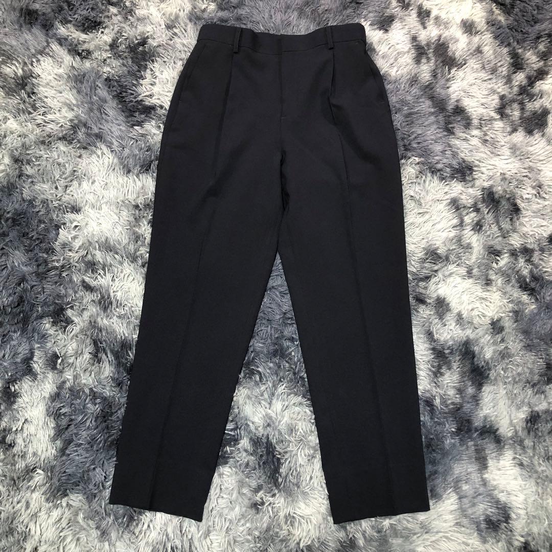 スーツセレクト【LL】パンツスーツ セットアップ ノーカラー ネイビー