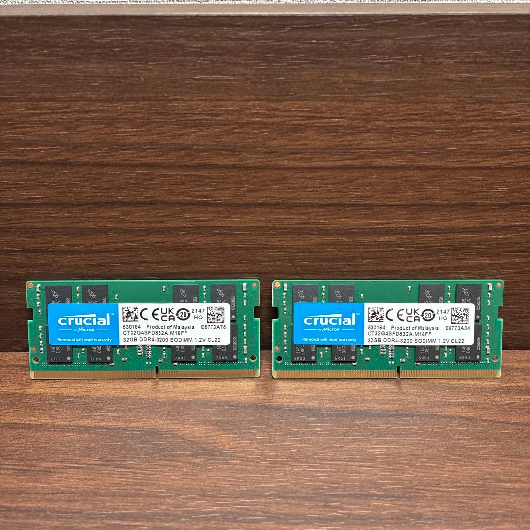 ま*び様 Crucial 64GB(32GB×2) DDR4-3200 メモリー