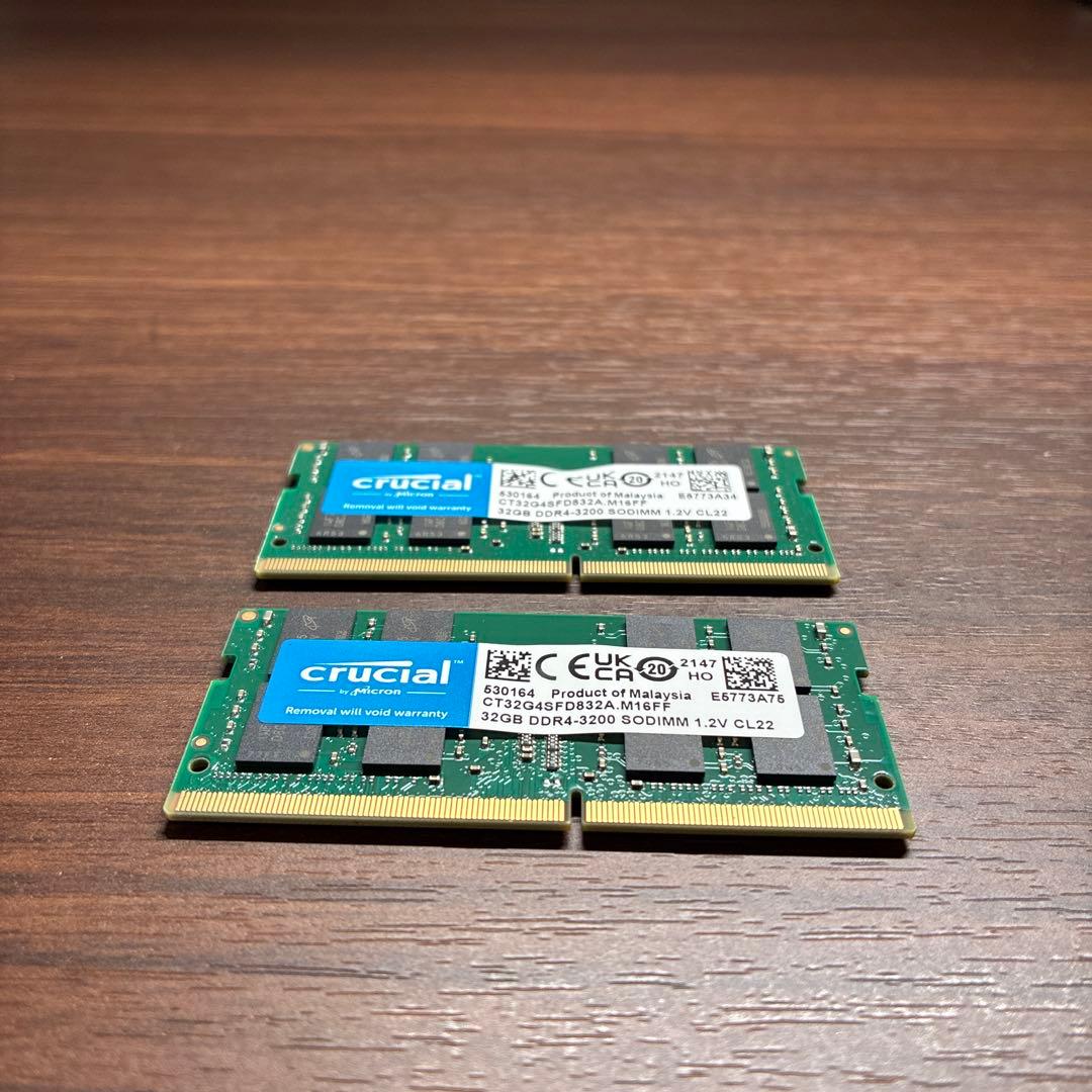 ま*び様 Crucial 64GB(32GB×2) DDR4-3200 メモリー