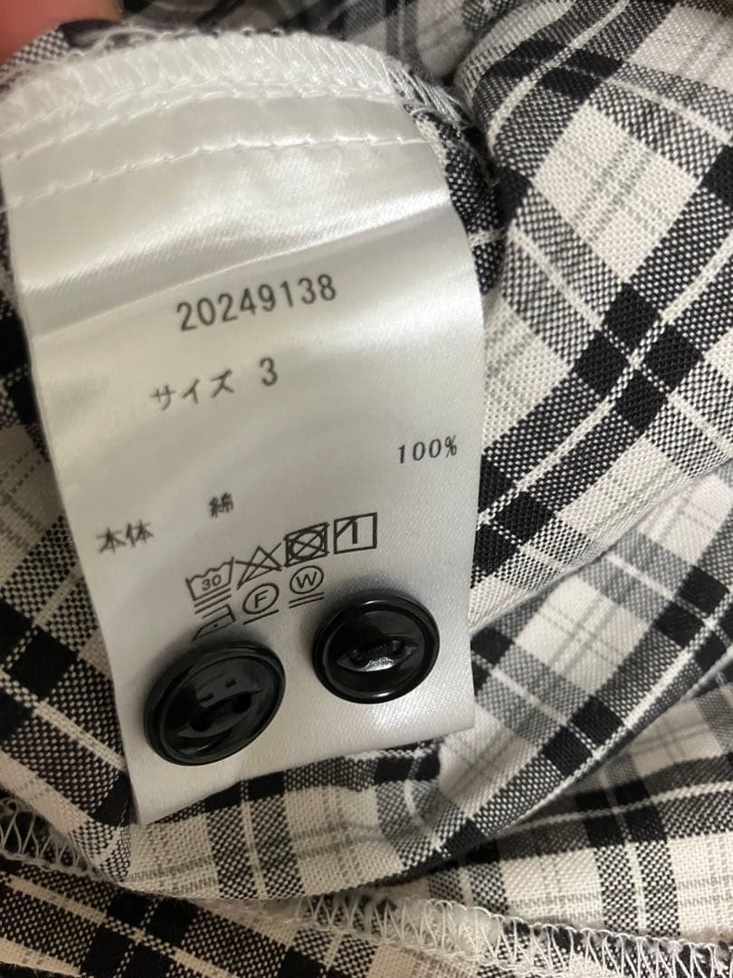 トップス KAJA HALF ZIP PULLOVER CHECK SHIRT WHITE