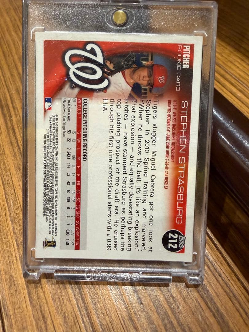 貴重　ルーキー　ストラスバーグ　 直書　サイン　直筆　RC