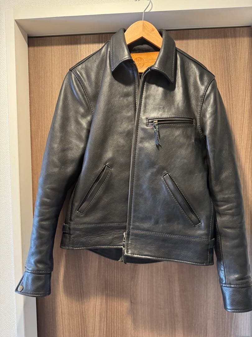 Tenjin Works JS02BK ブラック レザージャケット 38