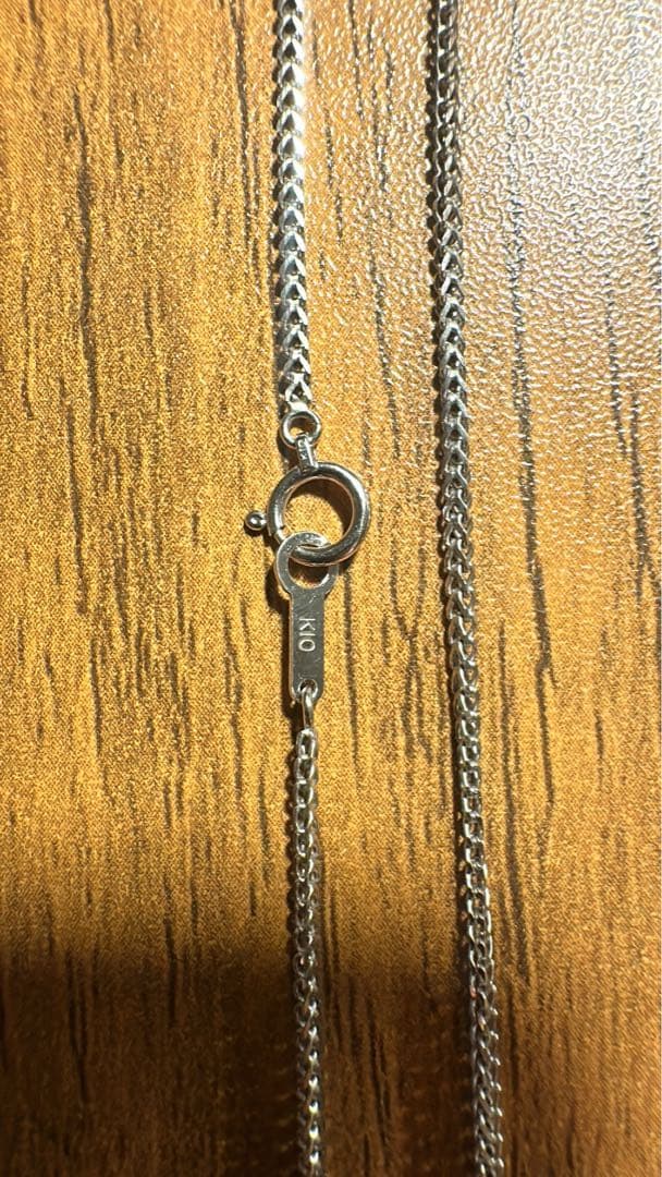 10K ホワイトゴールド フランクリンネックレス 幅1.5mm 45cm